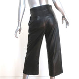 A.L.C. Leather Gaucho Pants Black Size 2 Tabor Cropped Trousers - Celebrity Owned