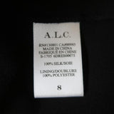 A.L.C. Maxi Dress Zaydena Black Floral Print Ruffled Silk Size 8 Spaghetti Strap - Celebrity Owned