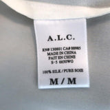 A.L.C. Mini Dress Black & White Silk Size Medium Sleeveless Blouson - Celebrity Owned