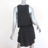 A.L.C. Mini Dress Black & White Silk Size Medium Sleeveless Blouson - Celebrity Owned
