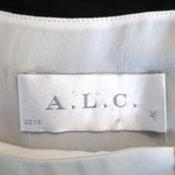 A.L.C. Mini Dress Black & White Silk Size Medium Sleeveless Blouson - Celebrity Owned