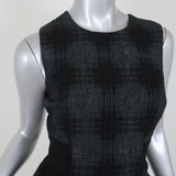 A.L.C. Mini Dress Dean Black Plaid Jacquard Size 4 Sleeveless Sheath - Celebrity Owned