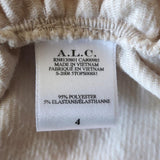 A.L.C. Mock Neck Top Joss Cream Ribbed Velour Size 4 Long Sleeve - Celebrity Owned