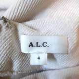 A.L.C. Mock Neck Top Joss Cream Ribbed Velour Size 4 Long Sleeve - Celebrity Owned