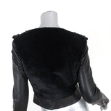 A.L.C. Moto Jacket Sadie Black Leather & Kangaroo Fur Size 2 - Celebrity Owned