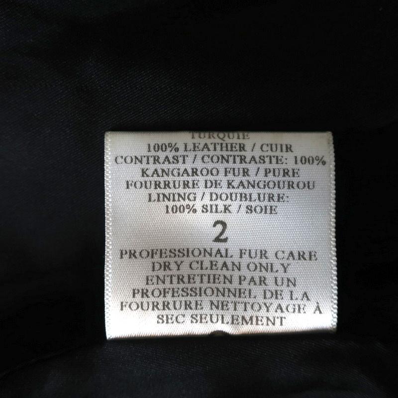A.L.C. Moto Jacket Sadie Black Leather &amp; Kangaroo Fur Size 2 - Celebrity Owned