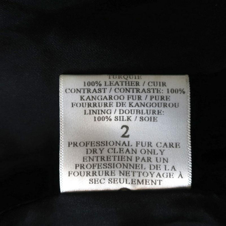 A.L.C. Moto Jacket Sadie Black Leather &amp; Kangaroo Fur Size 2 - Celebrity Owned
