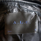 A.L.C. Moto Jacket Sadie Black Leather & Kangaroo Fur Size 2 - Celebrity Owned