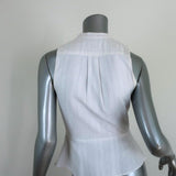 A.L.C. Peplum Top White Cotton Jacquard Size 4 Sleeveless Blouse - Celebrity Owned