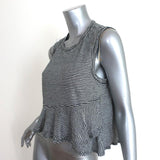 A.L.C Ruffled Tank Top Braxton Black/White Striped Linen Size Medium - Celebrity Owned