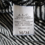 A.L.C Ruffled Tank Top Braxton Black/White Striped Linen Size Medium - Celebrity Owned