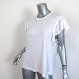 A.L.C. Ruffled Tee Lilo White Linen Jersey Size Medium Short Sleeve Top - Celebrity Owned