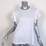 A.L.C. Ruffled Tee Lilo White Linen Jersey Size Medium Short Sleeve Top - Celebrity Owned