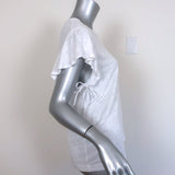 A.L.C. Ruffled Tee Lilo White Linen Jersey Size Medium Short Sleeve Top - Celebrity Owned