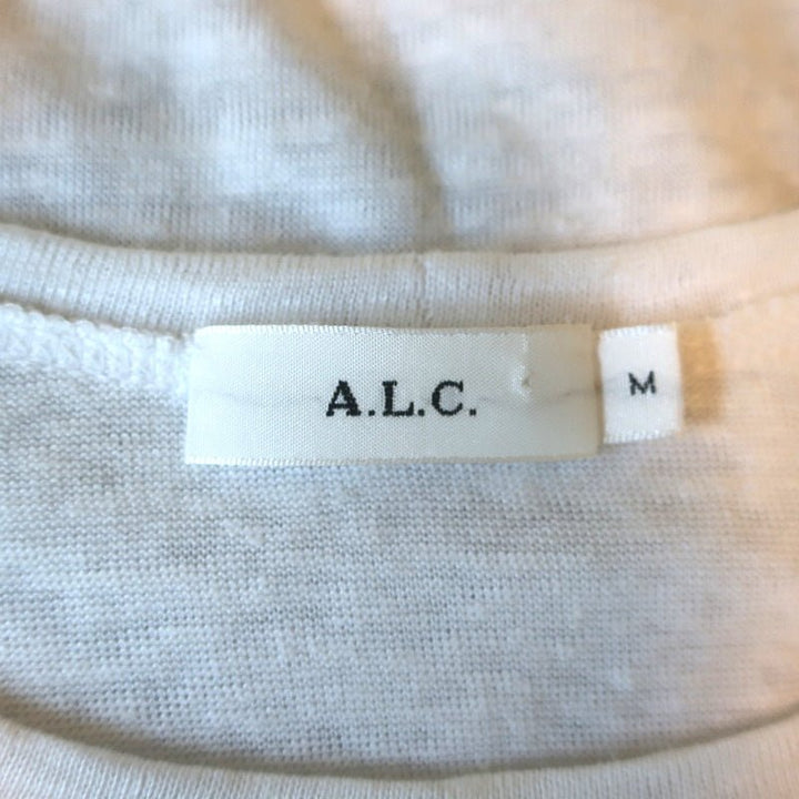 A.L.C. Ruffled Tee Lilo White Linen Jersey Size Medium Short Sleeve Top - Celebrity Owned