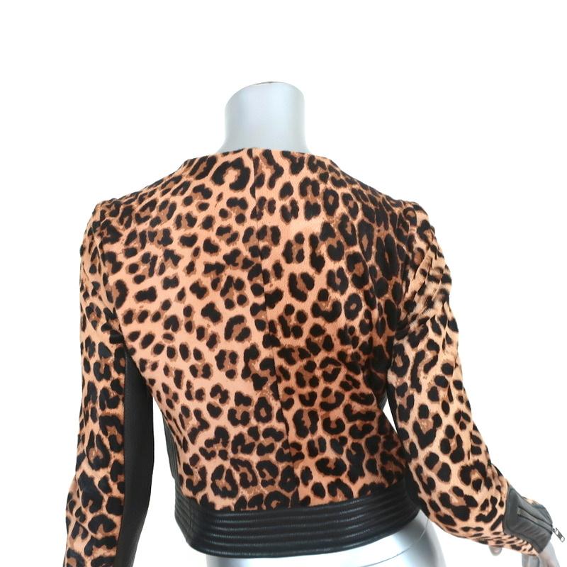A.L.C. Savile Jacket Leather-Trim Leopard Print Pony Hair Size 4 - Celebrity Owned