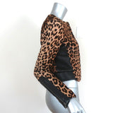 A.L.C. Savile Jacket Leather-Trim Leopard Print Pony Hair Size 4 - Celebrity Owned