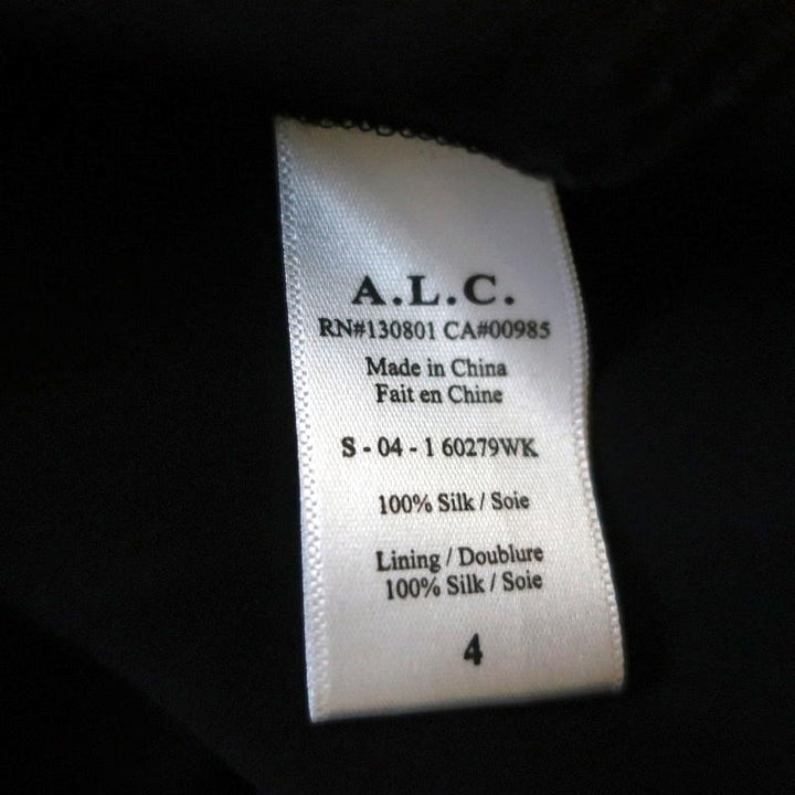 A.L.C. Sleeveless Mini Dress Black Ruffled Silk Size 4 - Celebrity Owned