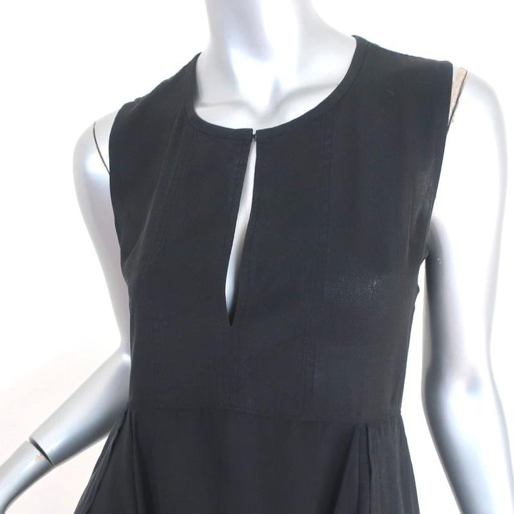 A.L.C. Sleeveless Mini Dress Black Ruffled Silk Size 4 - Celebrity Owned