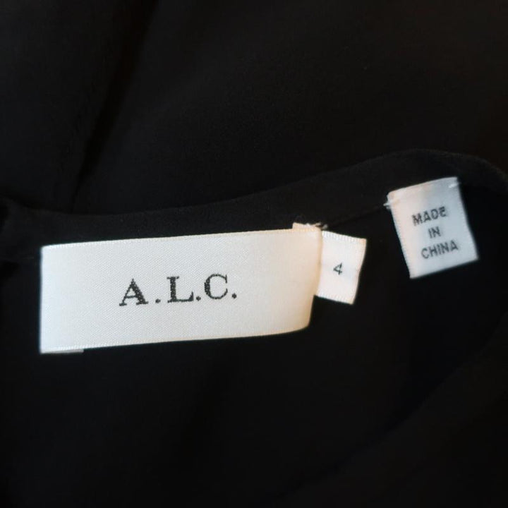 A.L.C. Sleeveless Mini Dress Black Ruffled Silk Size 4 - Celebrity Owned