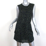 A.L.C. Sleeveless Mini Dress Simona Black/Green Dot Print Silk Size Small - Celebrity Owned