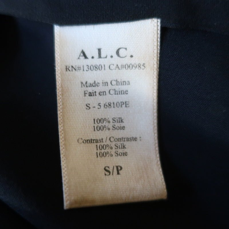 A.L.C. Sleeveless Mini Dress Simona Black/Green Dot Print Silk Size Small - Celebrity Owned
