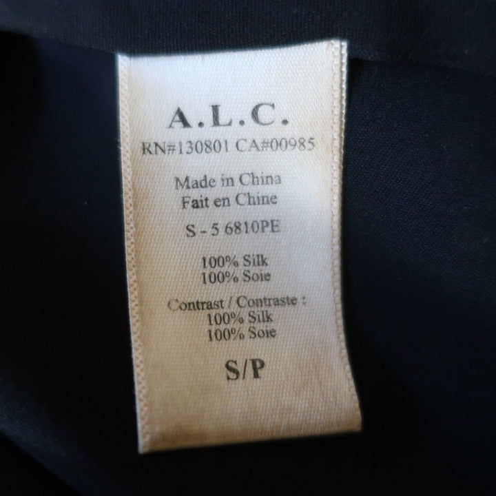 A.L.C. Sleeveless Mini Dress Simona Black/Green Dot Print Silk Size Small - Celebrity Owned