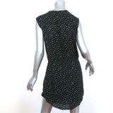A.L.C. Sleeveless Mini Dress Simona Black/Green Dot Print Silk Size Small - Celebrity Owned
