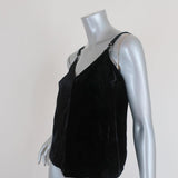 A.L.C. Tank Top Axel Black Velvet Size 0 V-Neck Camisole - Celebrity Owned