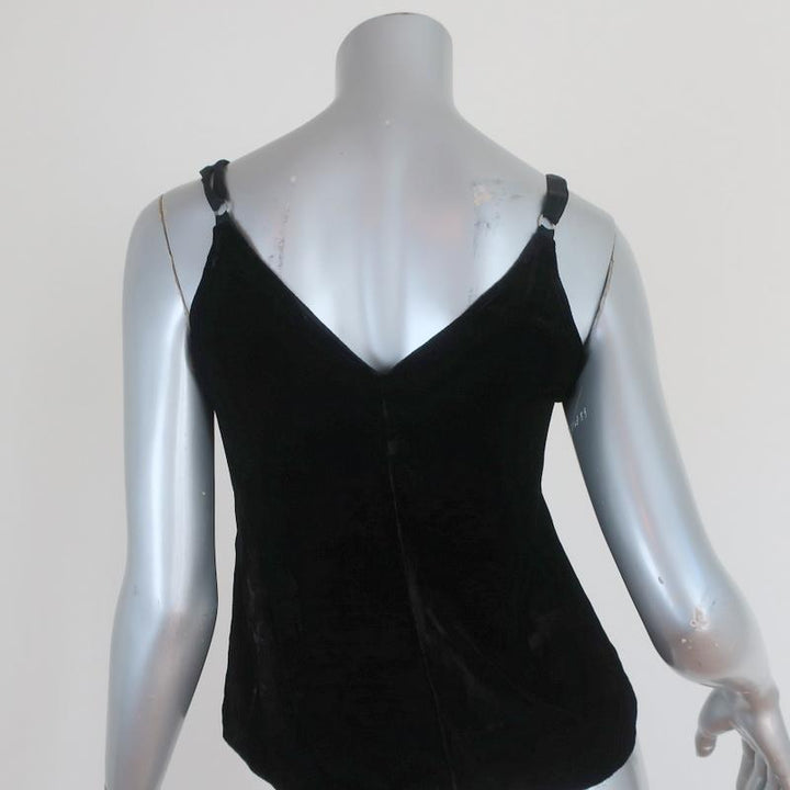 A.L.C. Tank Top Axel Black Velvet Size 0 V-Neck Camisole - Celebrity Owned