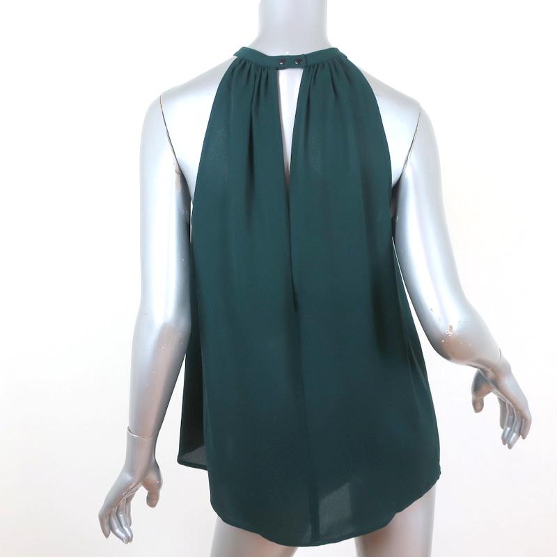 A.L.C. Tank Top Emerald Silk Size Small Halter Neck Blouse - Celebrity Owned
