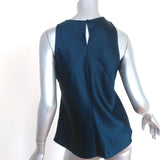 A.L.C. Tank Top Navy Stretch Silk Satin Size 2 Sleeveless Blouse - Celebrity Owned