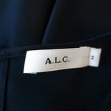 A.L.C. Tank Top Navy Stretch Silk Satin Size 2 Sleeveless Blouse - Celebrity Owned