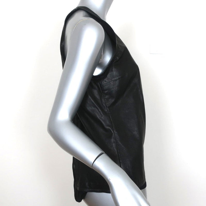 A.L.C. Tank Top Pharel Black Leather Size Medium - Celebrity Owned