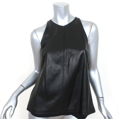 A.L.C. Tank Top Pharel Black Leather Size Medium - Celebrity Owned