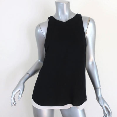 A.L.C. Tank Top Tide Black/Cream Layered Silk Size Small Sleeveless Blouse - Celebrity Owned