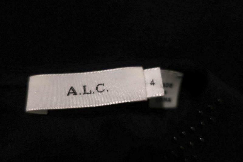 A.L.C. Top Brenner Navy Studded Crepe Size 4 Sleeveless Blouse - Celebrity Owned