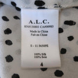 A.L.C. Top Iggy White/Black Dot Print Layered Silk Size 4 Sleeveless Blouse - Celebrity Owned