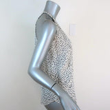 A.L.C. Top Iggy White/Black Dot Print Layered Silk Size 4 Sleeveless Blouse - Celebrity Owned