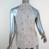 A.L.C. Top Iggy White/Black Dot Print Layered Silk Size 4 Sleeveless Blouse - Celebrity Owned