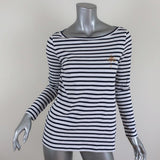 A.L.C. Top Mila Palm Tree Embroidered Striped Cotton Tee Size Extra Small - Celebrity Owned