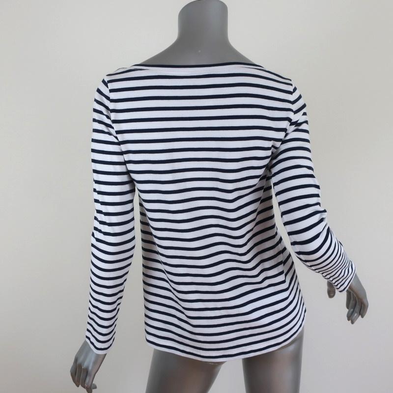 A.L.C. Top Mila Palm Tree Embroidered Striped Cotton Tee Size Extra Small - Celebrity Owned