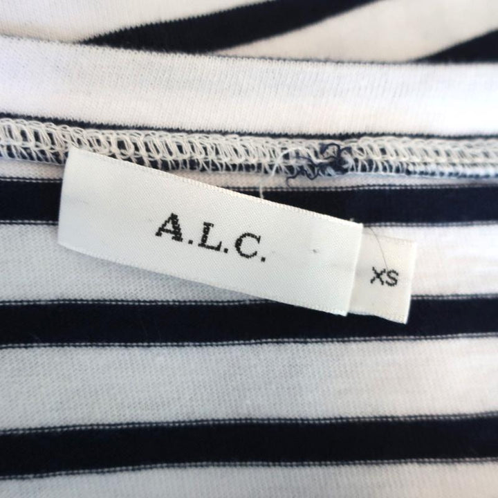 A.L.C. Top Mila Palm Tree Embroidered Striped Cotton Tee Size Extra Small - Celebrity Owned