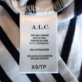 A.L.C. Top Mila Palm Tree Embroidered Striped Cotton Tee Size Extra Small - Celebrity Owned