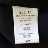 A.L.C. Top Navy & Black Layered Silk Size Small Sleeveless V-Neck Blouse - Celebrity Owned