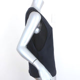 A.L.C. Top Navy & Black Layered Silk Size Small Sleeveless V-Neck Blouse - Celebrity Owned