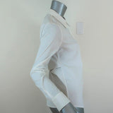 A.L.C. Twist-Back Shirt Meg White Stretch Cotton Size 2 Long Sleeve Top - Celebrity Owned