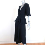 A.L.C. Twist-Front Midi Dress Avi Navy Striped Silk Size 4 Short Sleeve - Celebrity Owned