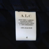 A.L.C. Twist-Front Midi Dress Avi Navy Striped Silk Size 4 Short Sleeve - Celebrity Owned