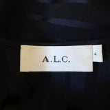 A.L.C. Twist-Front Midi Dress Avi Navy Striped Silk Size 4 Short Sleeve - Celebrity Owned